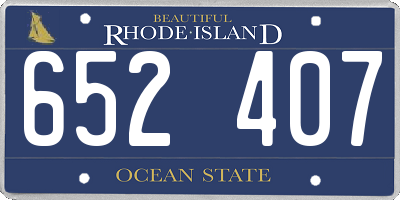 RI license plate 652407