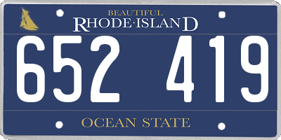RI license plate 652419