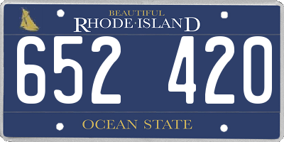RI license plate 652420