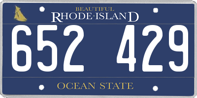 RI license plate 652429