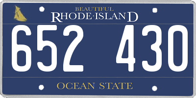 RI license plate 652430