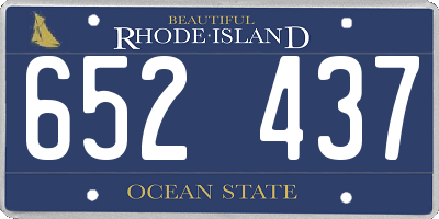 RI license plate 652437