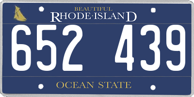 RI license plate 652439