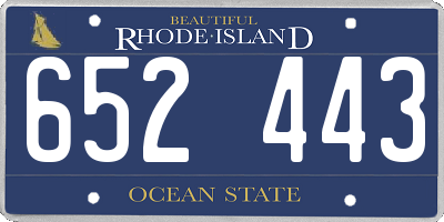 RI license plate 652443