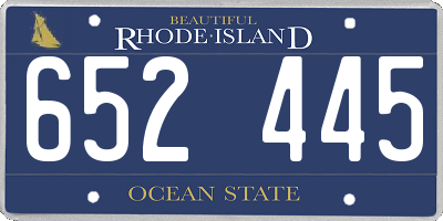 RI license plate 652445