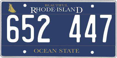 RI license plate 652447