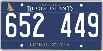 RI license plate 652449
