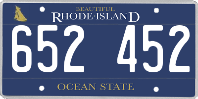 RI license plate 652452