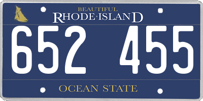 RI license plate 652455