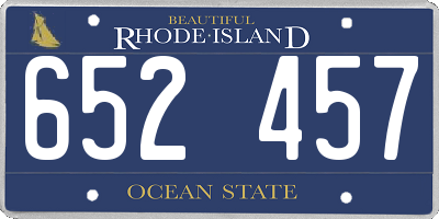 RI license plate 652457