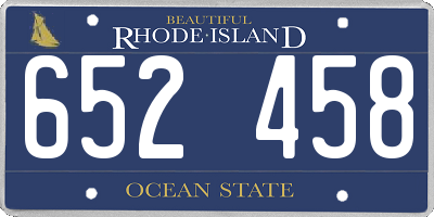 RI license plate 652458