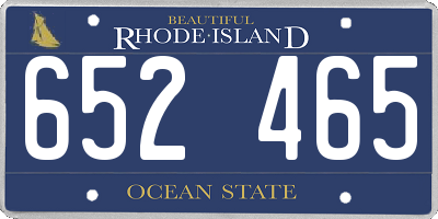 RI license plate 652465