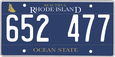 RI license plate 652477