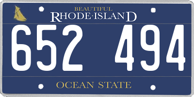 RI license plate 652494