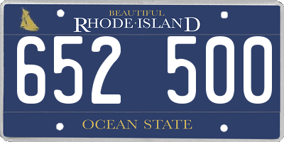 RI license plate 652500