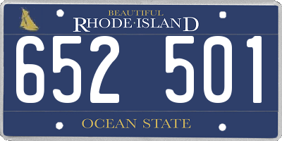 RI license plate 652501