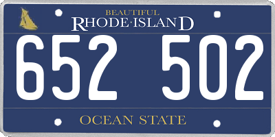 RI license plate 652502