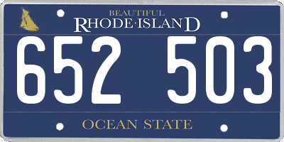 RI license plate 652503