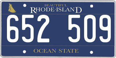 RI license plate 652509
