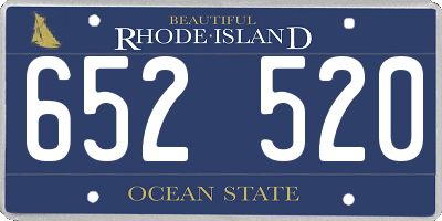 RI license plate 652520