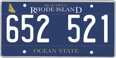 RI license plate 652521