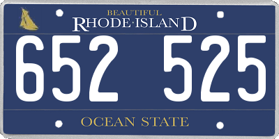 RI license plate 652525