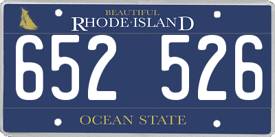 RI license plate 652526