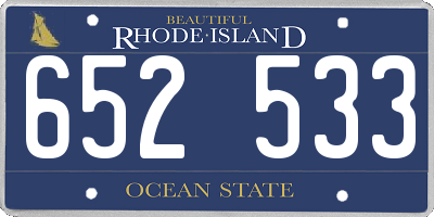 RI license plate 652533