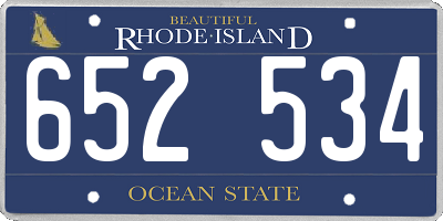 RI license plate 652534
