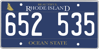 RI license plate 652535
