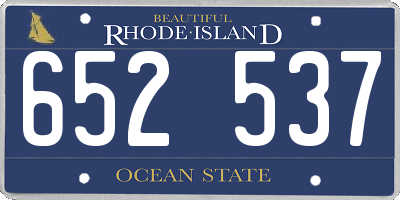 RI license plate 652537