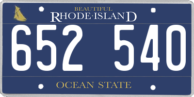 RI license plate 652540