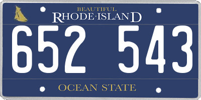 RI license plate 652543