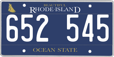 RI license plate 652545