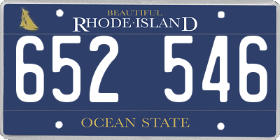 RI license plate 652546