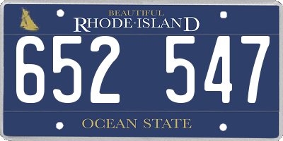 RI license plate 652547