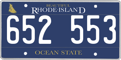 RI license plate 652553