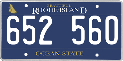 RI license plate 652560