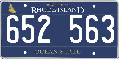 RI license plate 652563