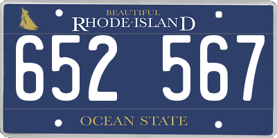 RI license plate 652567