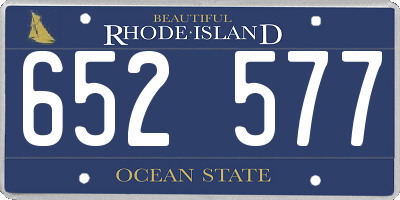 RI license plate 652577