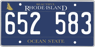 RI license plate 652583