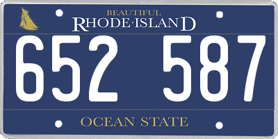 RI license plate 652587