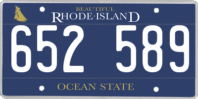 RI license plate 652589