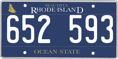 RI license plate 652593