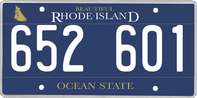 RI license plate 652601