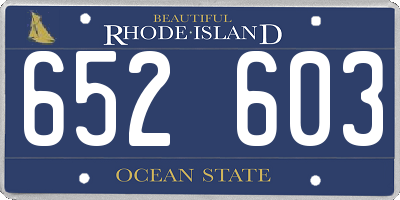 RI license plate 652603