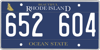 RI license plate 652604