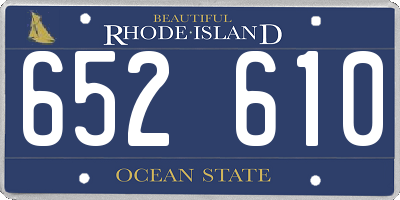 RI license plate 652610