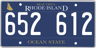 RI license plate 652612